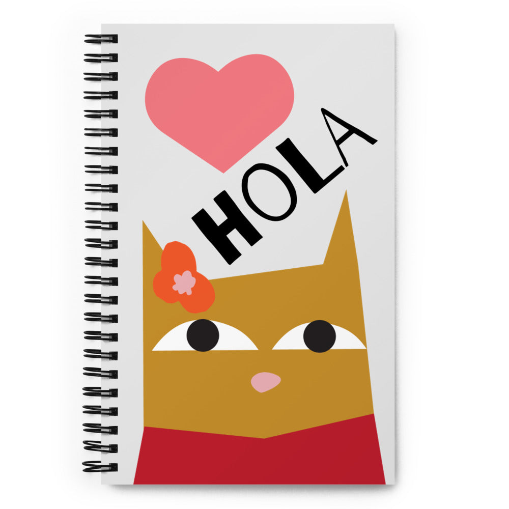 Hola Cat Notebook - gabo and mateo designs